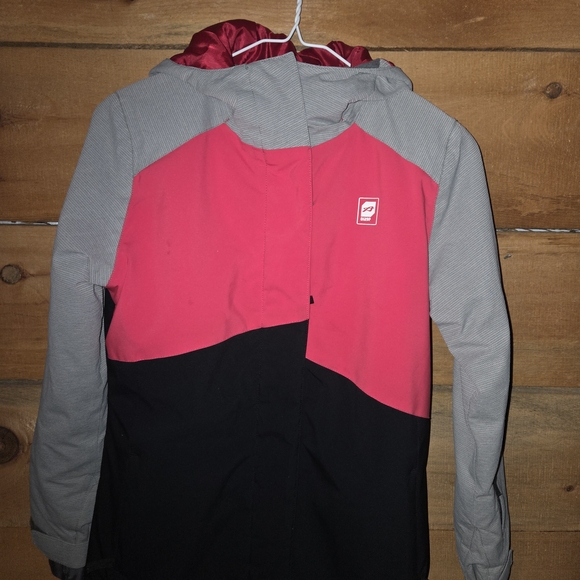 Orage Kids Colorblock Puffer Jacket - Red Gray and Black